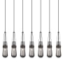 Innovations Lighting Milan 7 Light 49" Wide Linear Pendant Matte Black / Light Smoke