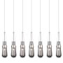 Innovations Lighting Milan 7 Light 49" Wide Linear Pendant Polished Nickel / Light Smoke