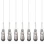 Innovations Lighting Milan 7 Light 49" Wide Linear Pendant Brushed Satin Nickel / Light Smoke