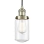 Innovations Lighting Dover 5" Wide Mini Cord Hung Pendant Antique Brass / Clear