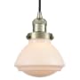 Innovations Lighting Olean 7" Wide Mini Cord Hung Pendant Antique Brass / Matte White