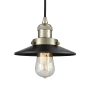 Innovations Lighting Railroad 8" Wide Mini Pendant - Cord Suspension Antique Brass / Matte Black