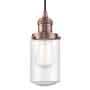 Innovations Lighting Dover 5" Wide Mini Cord Hung Pendant Antique Copper / Seedy