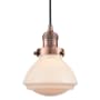 Innovations Lighting Olean 7" Wide Mini Cord Hung Pendant Antique Copper / Matte White