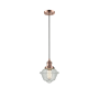 Innovations Lighting Small Oxford Single Light 8" Wide Mini Pendant with Adjustable Cord Antique Copper / Seedy