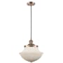Innovations Lighting Large Oxford 12" Wide Single Pendant - Cord Suspension Antique Copper / Matte White