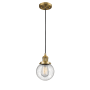 Innovations Lighting Beacon Single Light 6" Wide Mini Pendant with Adjustable Cord Brushed Brass / Seedy