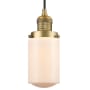 Innovations Lighting Dover 5" Wide Mini Cord Hung Pendant Brushed Brass / Matte White Cased