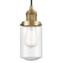 Innovations Lighting Dover 5" Wide Mini Cord Hung Pendant Brushed Brass / Seedy