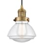 Innovations Lighting Olean 7" Wide Mini Cord Hung Pendant Brushed Brass / Clear