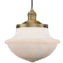 Innovations Lighting Large Oxford 12" Wide Single Pendant - Cord Suspension Brushed Brass / Matte White