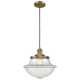 Innovations Lighting Large Oxford 12" Wide Single Pendant - Cord Suspension Brushed Brass / Clear