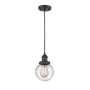 Innovations Lighting Beacon Single Light 6" Wide Mini Pendant with Adjustable Cord Matte Black / Seedy