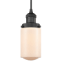 Innovations Lighting Dover 5" Wide Mini Cord Hung Pendant Matte Black / Matte White Cased