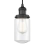 Innovations Lighting Dover 5" Wide Mini Cord Hung Pendant Matte Black / Clear