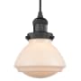 Innovations Lighting Olean 7" Wide Mini Cord Hung Pendant Matte Black / Matte White