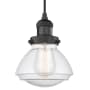 Innovations Lighting Olean 7" Wide Mini Cord Hung Pendant Matte Black / Seedy