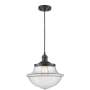 Innovations Lighting Large Oxford 12" Wide Single Pendant - Cord Suspension Matte Black / Clear