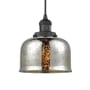 Innovations Lighting Large Bell 8" Wide Mini Pendant - Cord Suspension Matte Black / Silver Mercury
