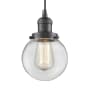 Innovations Lighting Beacon Single Light 6" Wide Mini Pendant with Adjustable Cord Oil Rubbed Bronze / Clear