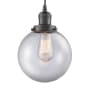 Innovations Lighting Beacon Single Light 8" Wide Mini Pendant with Adjustable Cord Oil Rubbed Bronze / Clear