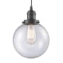 Innovations Lighting Beacon Single Light 8" Wide Mini Pendant with Adjustable Cord Oil Rubbed Bronze / Seedy
