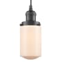 Innovations Lighting Dover 5" Wide Mini Cord Hung Pendant Oil Rubbed Bronze / Matte White Cased