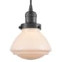 Innovations Lighting Olean 7" Wide Mini Cord Hung Pendant Oil Rubbed Bronze / Matte White