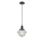 Innovations Lighting Small Oxford Single Light 8" Wide Mini Pendant with Adjustable Cord Oil Rubbed Bronze / Seedy