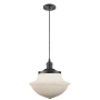 Innovations Lighting Large Oxford 12" Wide Single Pendant - Cord Suspension Oil Rubbed Bronze / Matte White