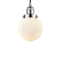 Innovations Lighting Beacon Single Light 6" Wide Mini Pendant with Adjustable Cord Polished Chrome / Matte White Cased