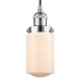 Innovations Lighting Dover 5" Wide Mini Cord Hung Pendant Polished Chrome / Matte White Cased