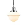 Innovations Lighting Small Oxford Single Light 8" Wide Mini Pendant with Adjustable Cord Polished Chrome / Matte White Cased