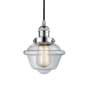 Innovations Lighting Small Oxford Single Light 8" Wide Mini Pendant with Adjustable Cord Polished Chrome / Clear