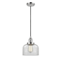 Innovations Lighting Large Bell 8" Wide Mini Pendant - Cord Suspension Polished Chrome / Clear