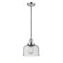 Innovations Lighting Large Bell 8" Wide Mini Pendant - Cord Suspension Polished Chrome / Seedy