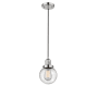 Innovations Lighting Beacon Single Light 6" Wide Mini Pendant with Adjustable Cord Polished Nickel / Seedy