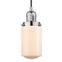 Innovations Lighting Dover 5" Wide Mini Cord Hung Pendant Polished Nickel / Matte White Cased