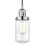 Innovations Lighting Dover 5" Wide Mini Cord Hung Pendant Polished Nickel / Clear