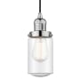Innovations Lighting Dover 5" Wide Mini Cord Hung Pendant Polished Nickel / Seedy