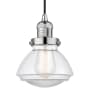 Innovations Lighting Olean 7" Wide Mini Cord Hung Pendant Polished Nickel / Clear