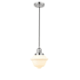 Innovations Lighting Small Oxford Single Light 8" Wide Mini Pendant with Adjustable Cord Polished Nickel / Matte White Cased