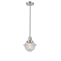 Innovations Lighting Small Oxford Single Light 8" Wide Mini Pendant with Adjustable Cord Polished Nickel / Seedy