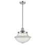 Innovations Lighting Large Oxford 12" Wide Single Pendant - Cord Suspension Polished Nickel / Clear