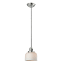 Innovations Lighting Large Bell 8" Wide Mini Pendant - Cord Suspension Polished Nickel / Matte White Cased