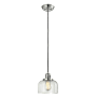Innovations Lighting Large Bell 8" Wide Mini Pendant - Cord Suspension Polished Nickel / Clear