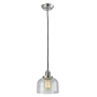 Innovations Lighting Large Bell 8" Wide Mini Pendant - Cord Suspension Polished Nickel / Seedy