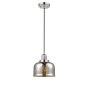 Innovations Lighting Large Bell 8" Wide Mini Pendant - Cord Suspension Polished Nickel / Silver Mercury