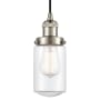 Innovations Lighting Dover 5" Wide Mini Cord Hung Pendant Brushed Satin Nickel / Clear