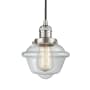 Innovations Lighting Small Oxford Single Light 8" Wide Mini Pendant with Adjustable Cord Brushed Satin Nickel / Clear